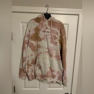 Custom Tie-Dye Hoodie in Pink and Tan